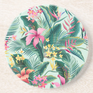 Tropischer Hibiskus: florales nahtloses Muster Getränkeuntersetzer