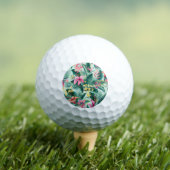 Tropischer Hibiskus: florales nahtloses Muster Golfball (Insitu T-Shirt)