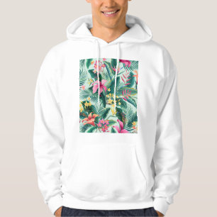 Tropischer Hibiskus: florales nahtloses Muster Hoodie