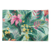 Tropischer Hibiskus: florales nahtloses Muster Kissenbezug (Rückseite)