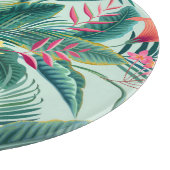 Tropischer Hibiskus: florales nahtloses Muster Schneidebrett (Ecke)