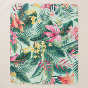 Tropischer Hibiskus: florales nahtloses Muster Sherpadecke