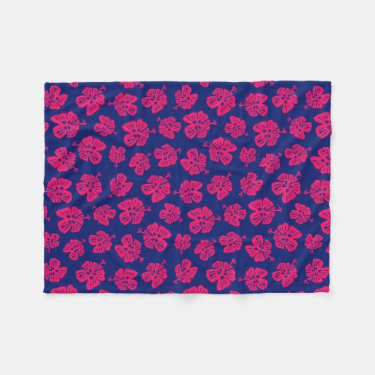 Tropischer Hibiskus für ein bisschen Paradies auf Fleecedecke (Vorderseite (Horizontal))