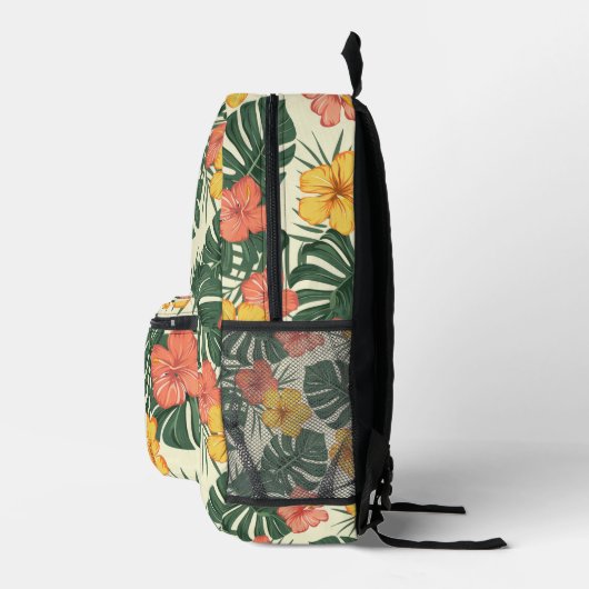 Tropischer Hibiskus Garden Bedruckter Rucksack (Rechts)