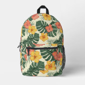 Tropischer Hibiskus Garden Bedruckter Rucksack (Vorderseite)