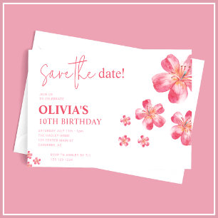 Tropischer Hibiskus Geburtstag Pink Save The Date