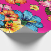 Tropischer Hibiskus Geschenkpapier (Ecke)