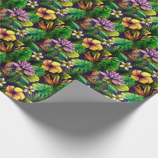 Tropischer Hibiskus Geschenkpapier (Ecke)