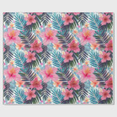 Tropischer Hibiskus Geschenkpapier (Flach)