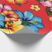Tropischer Hibiskus Geschenkpapier (Ecke)