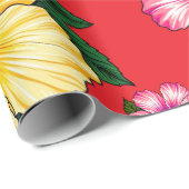 Tropischer Hibiskus Geschenkpapier (Rolleneckpunkt)