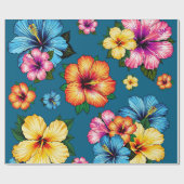 Tropischer Hibiskus Geschenkpapier (Flach)