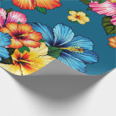 Tropischer Hibiskus Geschenkpapier (Ecke)