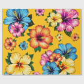 Tropischer Hibiskus Geschenkpapier (Flach)