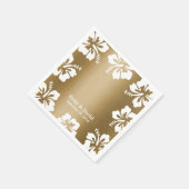 Tropischer Hibiskus Gold Hintergrund Elegante Hoch Serviette (Ecke)
