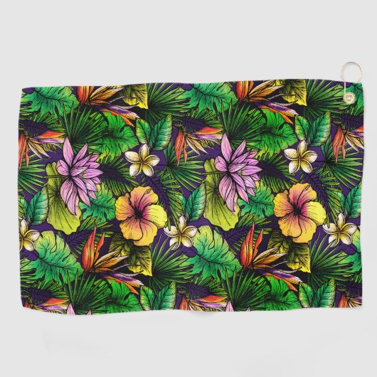 Tropischer Hibiskus Golfhandtuch (Horizontal)