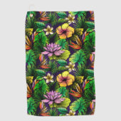 Tropischer Hibiskus Golfhandtuch (Vorderseite)