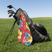 Tropischer Hibiskus Golfhandtuch (Gras)