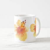 Tropischer Hibiskus-Hand-Wasserfarbe-Mutter-Name Kaffeetasse (VorderseiteRechts)
