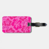 tropischer Hibiskus hawaii mädchenhafte Muster Gepäckanhänger (Rückseite horizontal)
