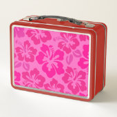 tropischer Hibiskus hawaii mädchenhafte Muster Metall Brotdose (Rückseite)