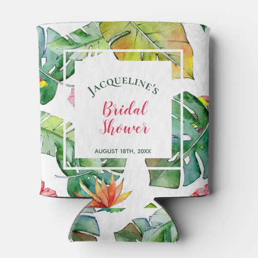 Tropischer Hibiskus Hawaiian Luau Bridal Dosenkühler (Rückseite)