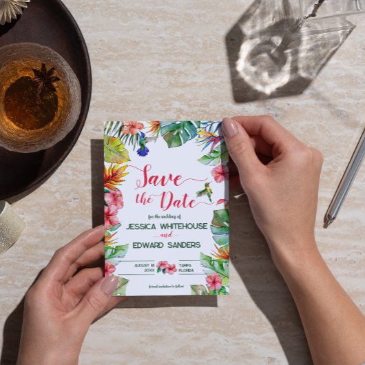 Tropischer Hibiskus Hawaiian Wedding rettet das Da Save The Date
