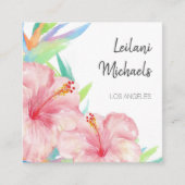 Tropischer Hibiskus Hawaiianische Blume Quadratische Visitenkarte (Vorderseite)