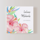 Tropischer Hibiskus Hawaiianische Blume Quadratische Visitenkarte