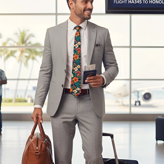 Tropischer Hibiskus Hawaiianische Flora Zwei-Seite Krawatte