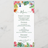 Tropischer Hibiskus Hawaiianische Hochzeit Menükarte (Vorderseite)