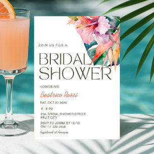 Tropischer Hibiskus Hawaiianisches Brautparty Einladung