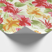 Tropischer Hibiskus-hawaiisches Blumen Geschenkpapier (Ecke)