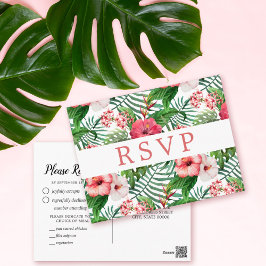 Tropischer Hibiskus Hochzeit RSVP Mahlzeit Wahl Postkarte