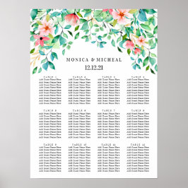 Tropischer Hibiskus | Hochzeitssitzdiagramm Poster