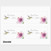 Tropischer Hibiskus Hummingbird-Label Rechteckiger Aufkleber (Blatt)