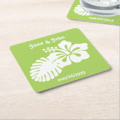 Tropischer Hibiskus im Peridot Paper Untersetzer (angewinkelt)