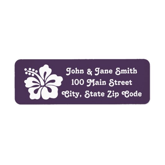 Tropischer Hibiskus in der Lila Rücksendeadresse (Vorne)