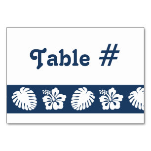 Tropischer Hibiskus in der Navy-Table-Karte Tischnummer