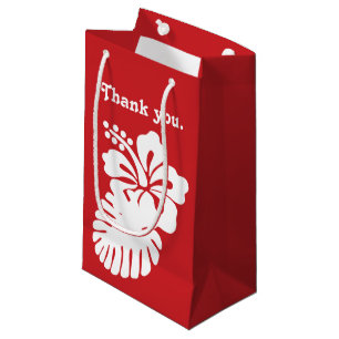 Tropischer Hibiskus in Kirsch-Geschenktasche Kleine Geschenktüte
