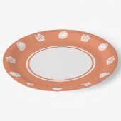 Tropischer Hibiskus in Korallenpapierplatten Pappteller (Schrägansicht)