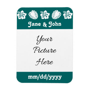 Tropischer Hibiskus in Türkis Save-the-Date Magnet