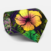 Tropischer Hibiskus Krawatte (Gerollt)