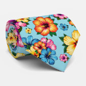 Tropischer Hibiskus Krawatte (Gerollt)