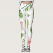 Tropischer Hibiskus Leggings (Vorderseite)