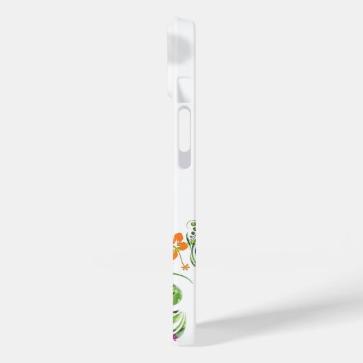 Tropischer Hibiskus mit Blumen, rosa, grüngelb Case-Mate iPhone Hülle (Rückseite / Links)