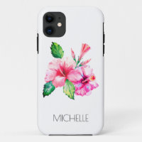 Tropischer Hibiskus mit Wasserfarben Personalisier
