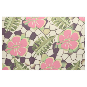 Tropischer Hibiskus Muster - PINK Stoff