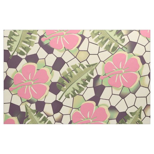 Tropischer Hibiskus Muster - PINK Stoff (Yard (91,4 cm))