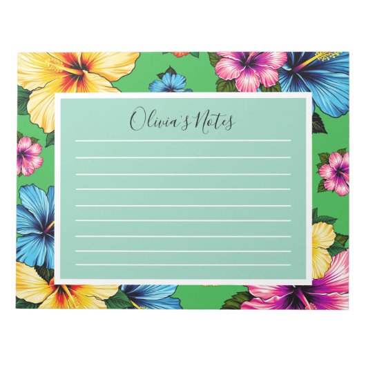 Tropischer Hibiskus Notizblock (Vorderseite)